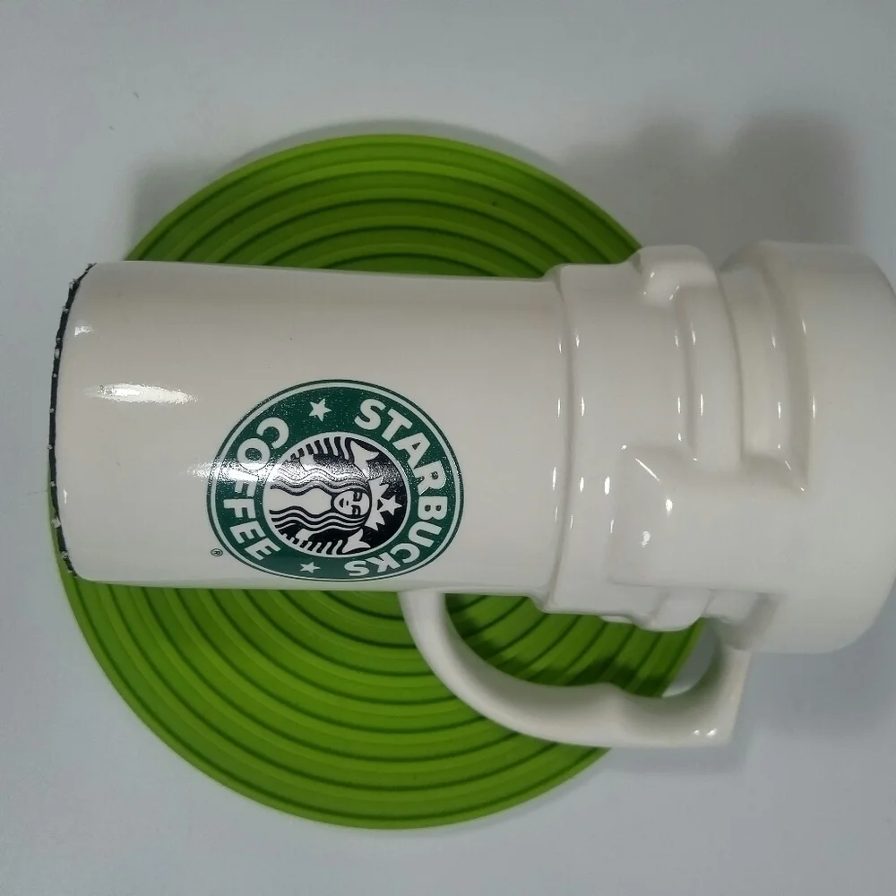 Vintage Rare Starbucks Tall Travel Mug Mermaid Logo Ceramic